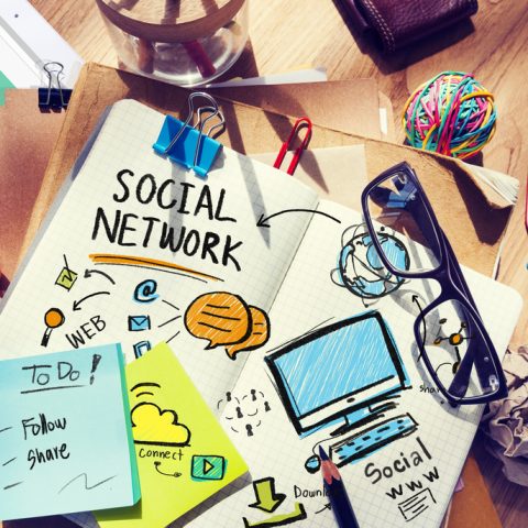 Social,Network,Social,Media,Office,Desk,Workplace,Concept
