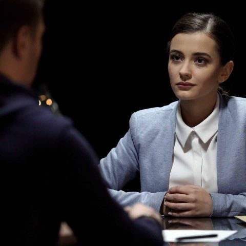 Female,Lawyer,Looking,At,Client,With,Smile,,Giving,Hope,For
